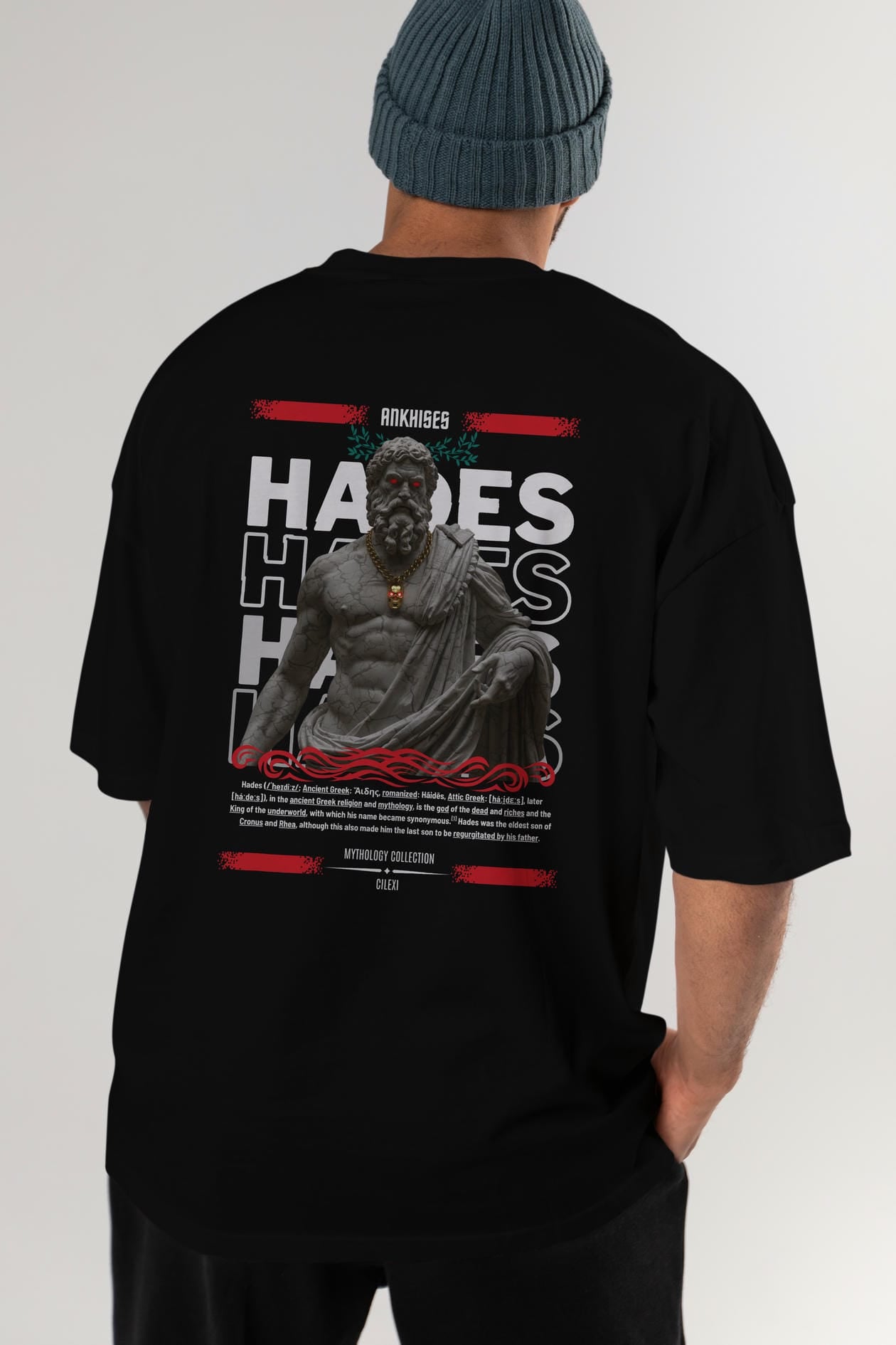 Hades 3 Arka Baskılı Oversize t-shirt Erkek Kadın %100 Pamuk Bisiklet Yaka tişort