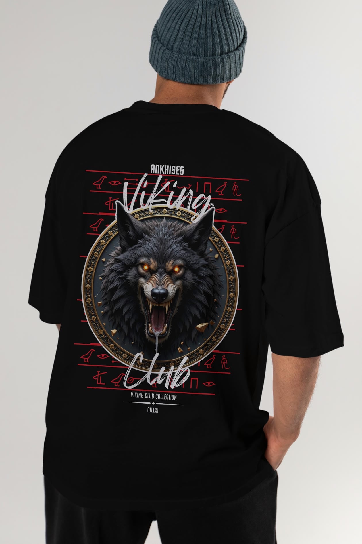 Viking Mitolojisi Serisi 27 Arka Baskılı Oversize t-shirt Erkek Kadın %100 Pamuk Bisiklet Yaka tişort