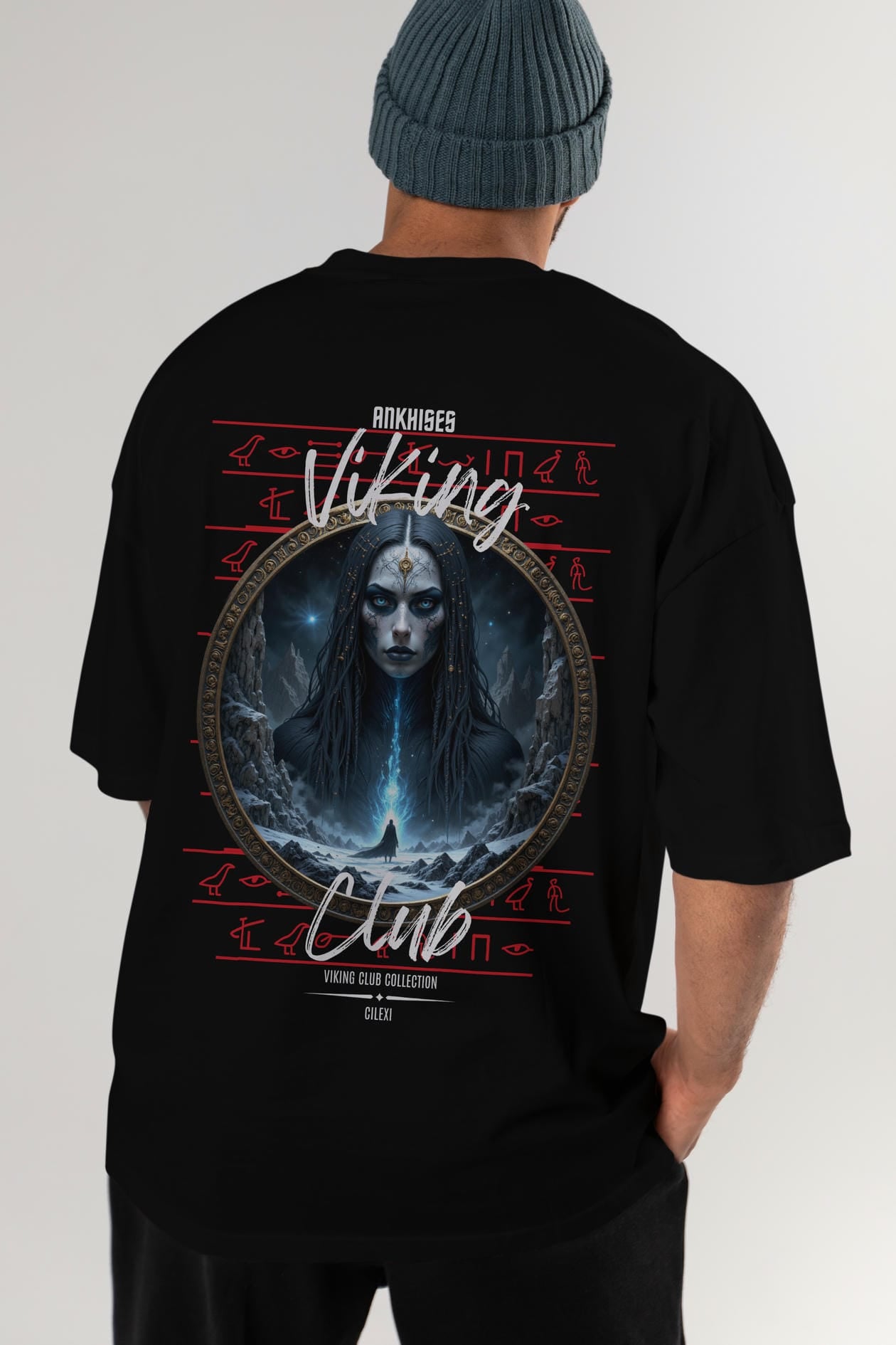 Viking Mitolojisi Serisi 11 Arka Baskılı Oversize t-shirt Erkek Kadın %100 Pamuk Bisiklet Yaka tişort