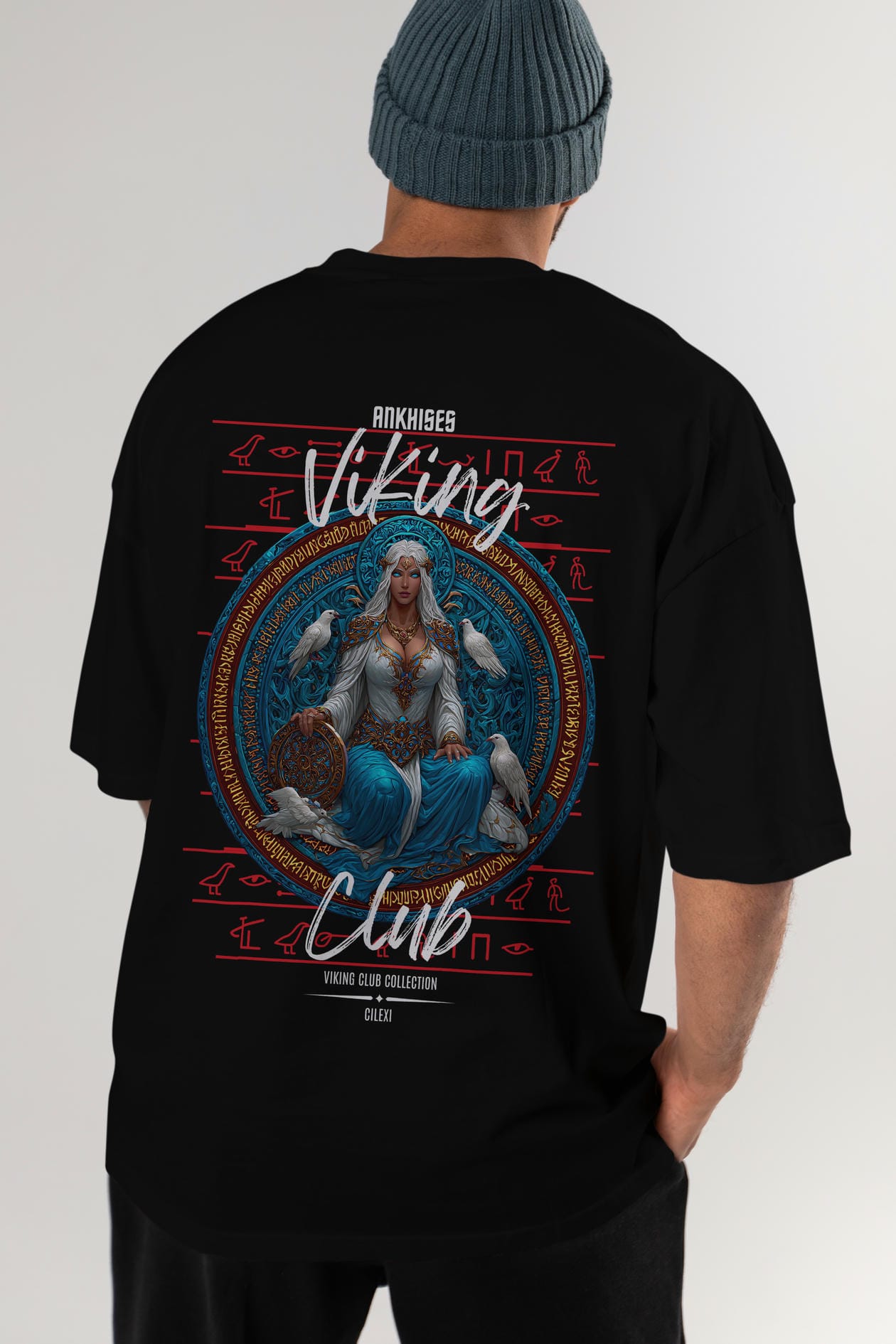 Frigg Baskılı Oversize t-shirt Erkek Kadın %100 Pamuk Bisiklet Yaka tişort