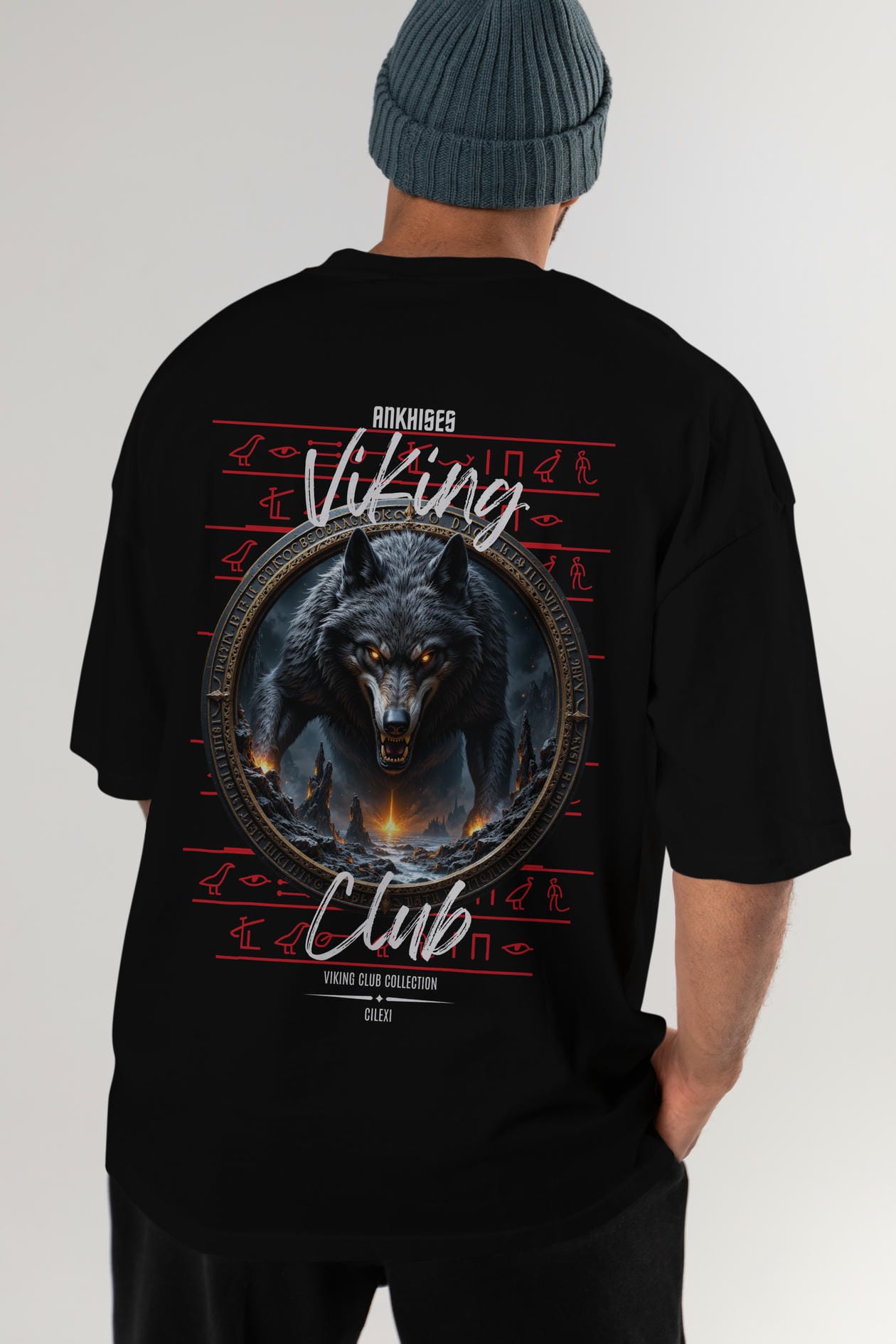 Viking Mitolojisi Serisi 28 Arka Baskılı Oversize t-shirt Erkek Kadın %100 Pamuk Bisiklet Yaka tişort