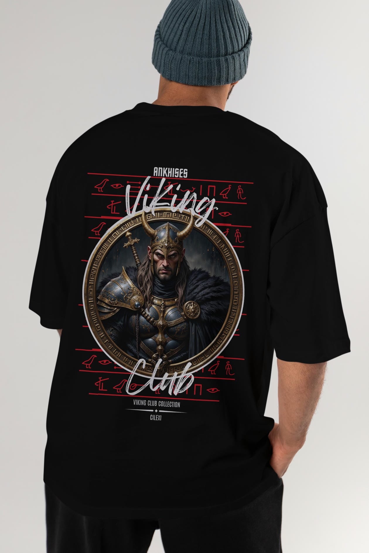 Viking Mitolojisi Serisi 21 Arka Baskılı Oversize t-shirt Erkek Kadın %100 Pamuk Bisiklet Yaka tişort