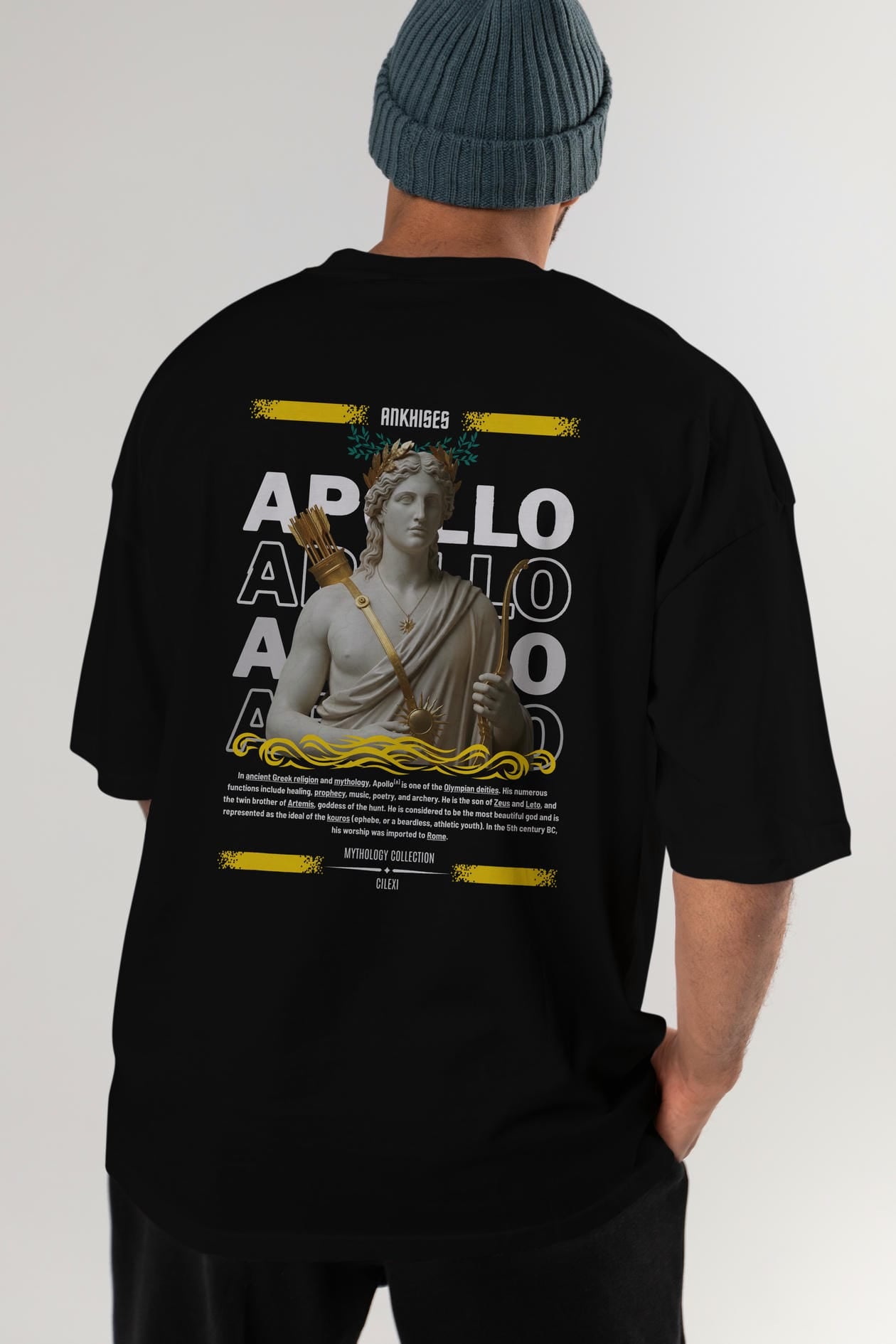 Apollo 2 Arka Baskılı Oversize t-shirt Erkek Kadın %100 Pamuk Bisiklet Yaka tişort