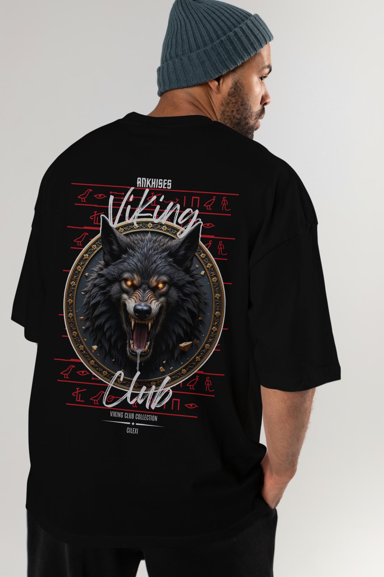 Viking Mitolojisi Serisi 27 Arka Baskılı Oversize t-shirt Erkek Kadın %100 Pamuk Bisiklet Yaka tişort