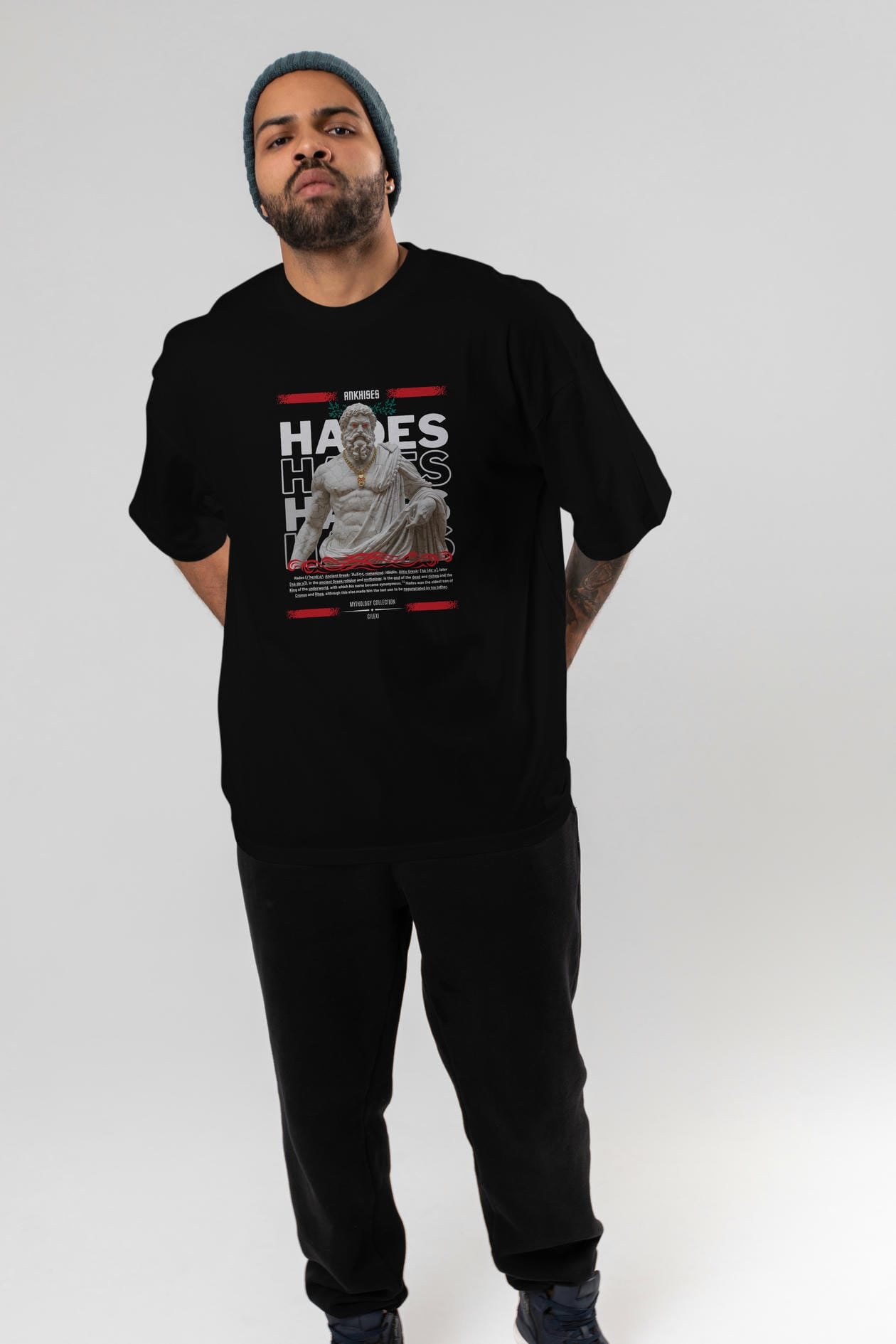 Hades 2 ön Baskılı Oversize t-shirt Erkek Kadın %100 Pamuk Bisiklet Yaka tişort