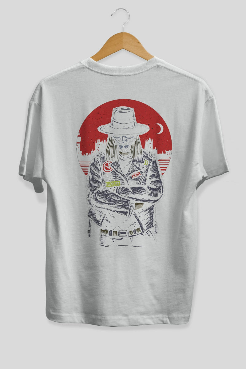 vendetta Arka Baskılı Oversize t-shirt Erkek Kadın Unisex %100 Pamuk - Cilexi