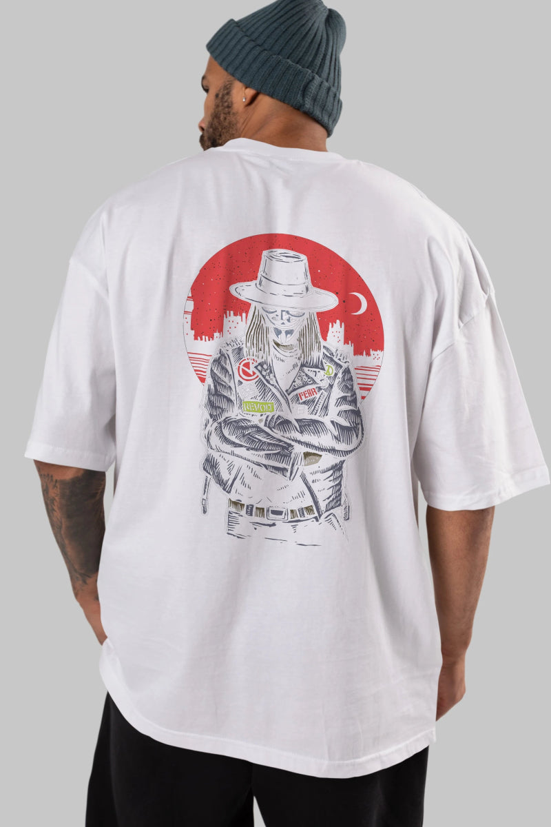 vendetta Arka Baskılı Oversize t-shirt Erkek Kadın Unisex %100 Pamuk - Cilexi