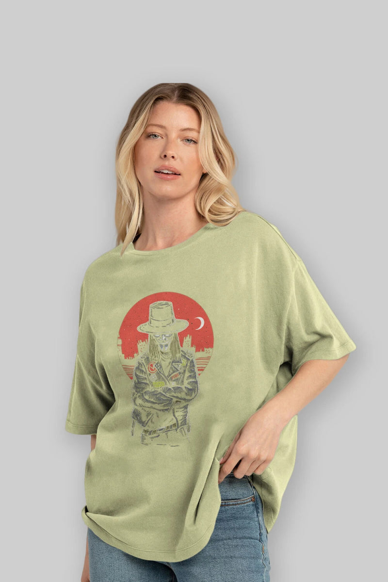 vendetta Ön Baskılı Oversize t-shirt Erkek Kadın Unisex %100 Pamuk tişort - Cilexi