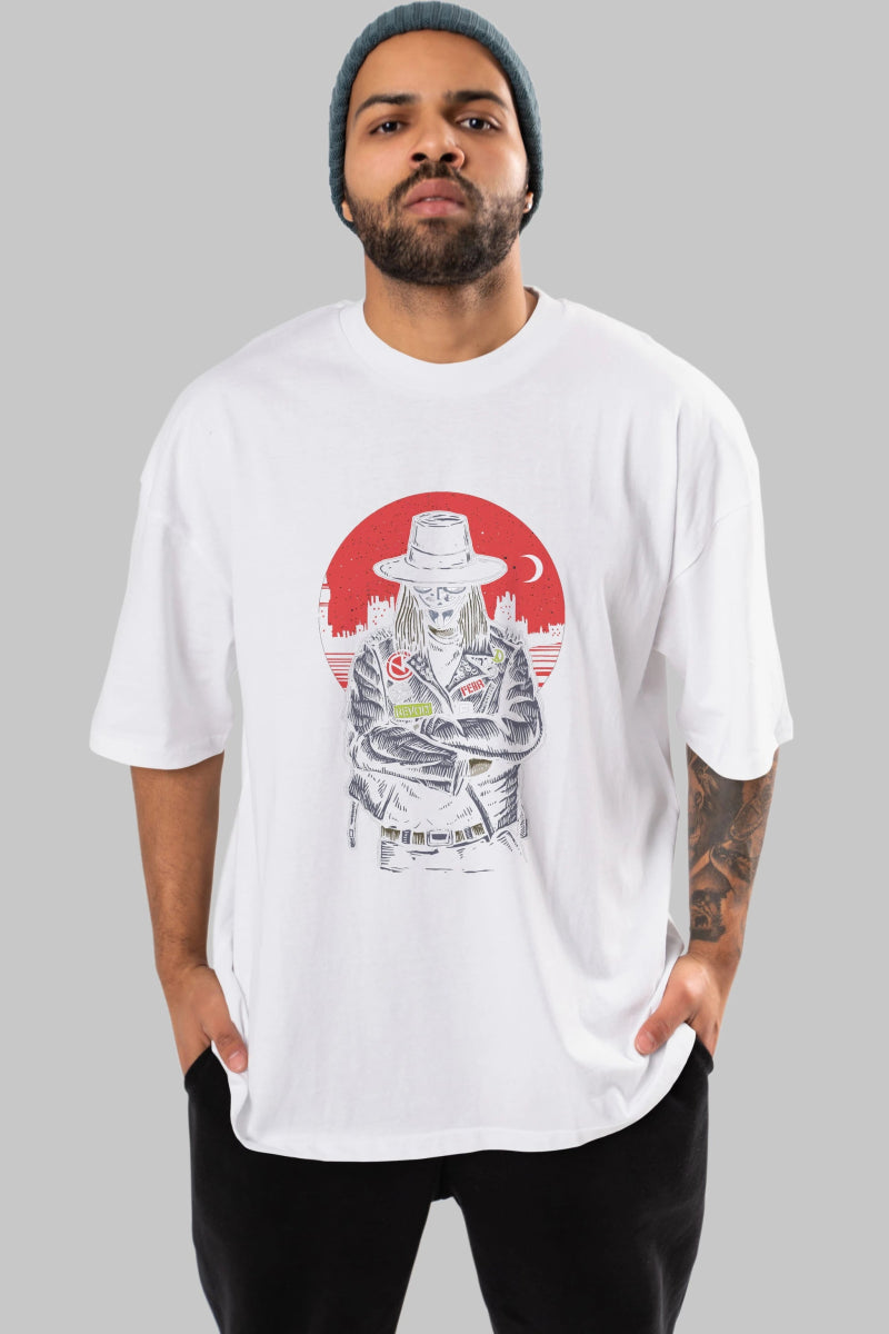 vendetta Ön Baskılı Oversize t-shirt Erkek Kadın Unisex %100 Pamuk tişort - Cilexi