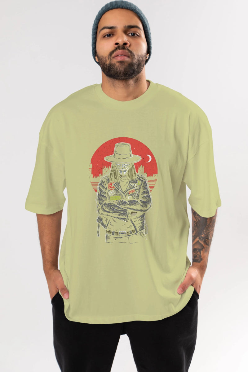 vendetta Ön Baskılı Oversize t-shirt Erkek Kadın Unisex %100 Pamuk tişort - Cilexi