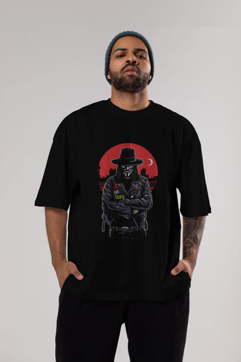 vendetta Ön Baskılı Oversize t-shirt Erkek Kadın Unisex %100 Pamuk tişort - Cilexi