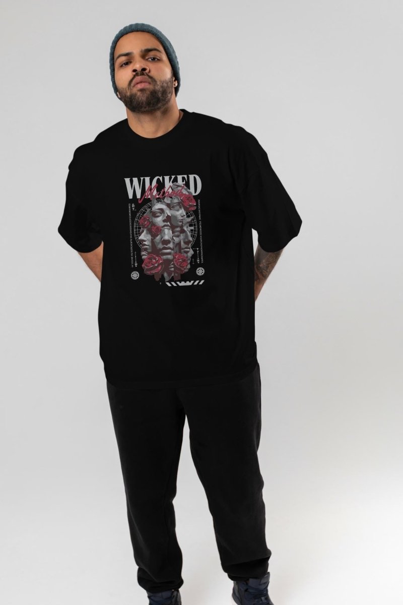 Wicked Method ön Baskılı Oversize t-shirt Erkek Kadın %100 Pamuk Bisiklet Yaka tişort - Cilexi