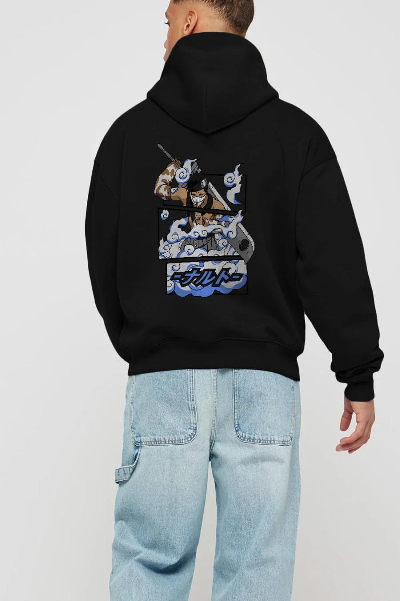 zabuza momochi Anime Arka Baskılı Hoodie Oversize Kapüşonlu Sweatshirt Erkek Kadın Unisex - Cilexi