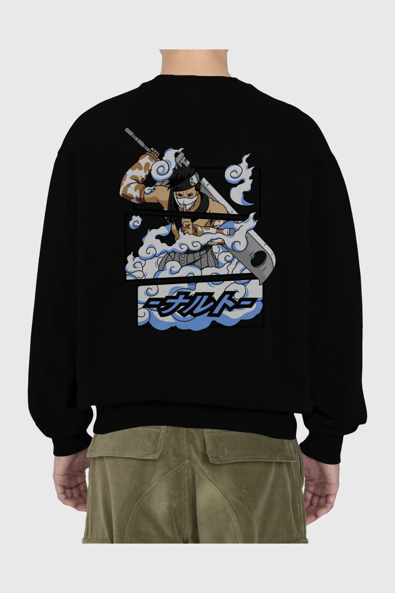 zabuza momochi Anime Arka Baskılı Oversize Sweatshirt Erkek Kadın Unisex - Cilexi