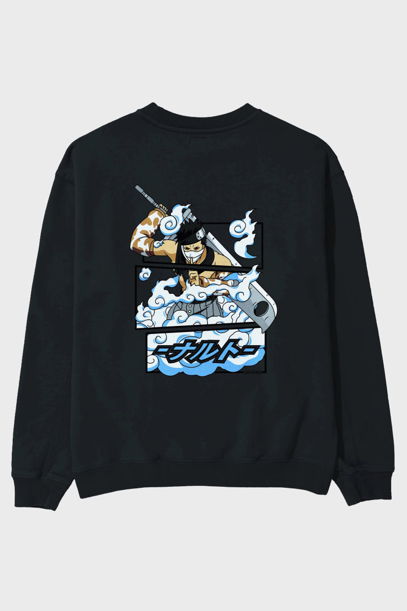 zabuza momochi Anime Arka Baskılı Oversize Sweatshirt Erkek Kadın Unisex - Cilexi
