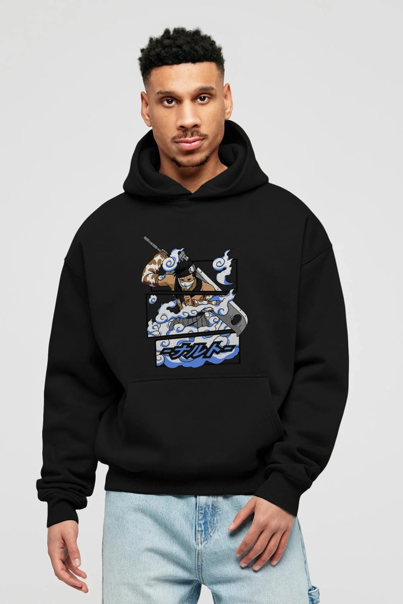 zabuza momochi Anime Ön Baskılı Hoodie Oversize Kapüşonlu Sweatshirt Erkek Kadın Unisex - Cilexi
