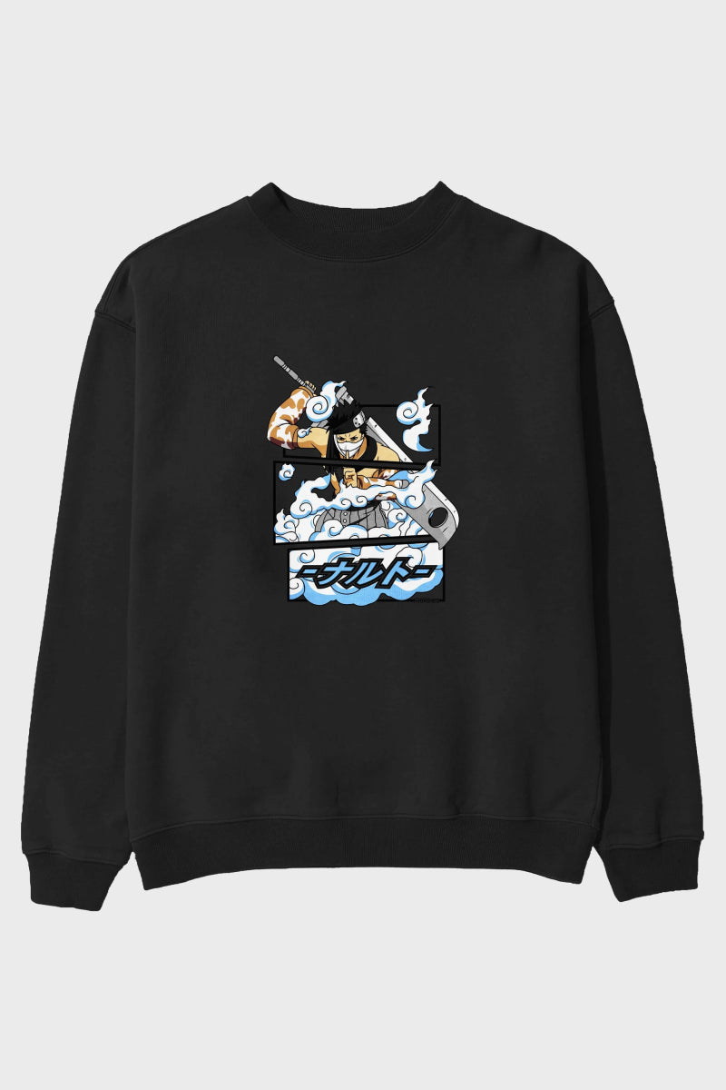 zabuza momochi Anime Ön Baskılı Oversize Sweatshirt Erkek Kadın Unisex - Cilexi