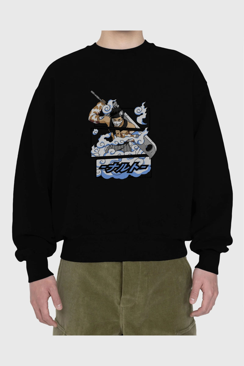 zabuza momochi Anime Ön Baskılı Oversize Sweatshirt Erkek Kadın Unisex - Cilexi