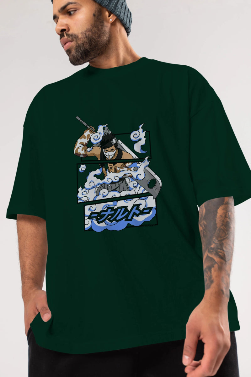 zabuza momochi Anime Ön Baskılı Oversize t-shirt %100 pamuk Erkek Kadın Unisex - Cilexi