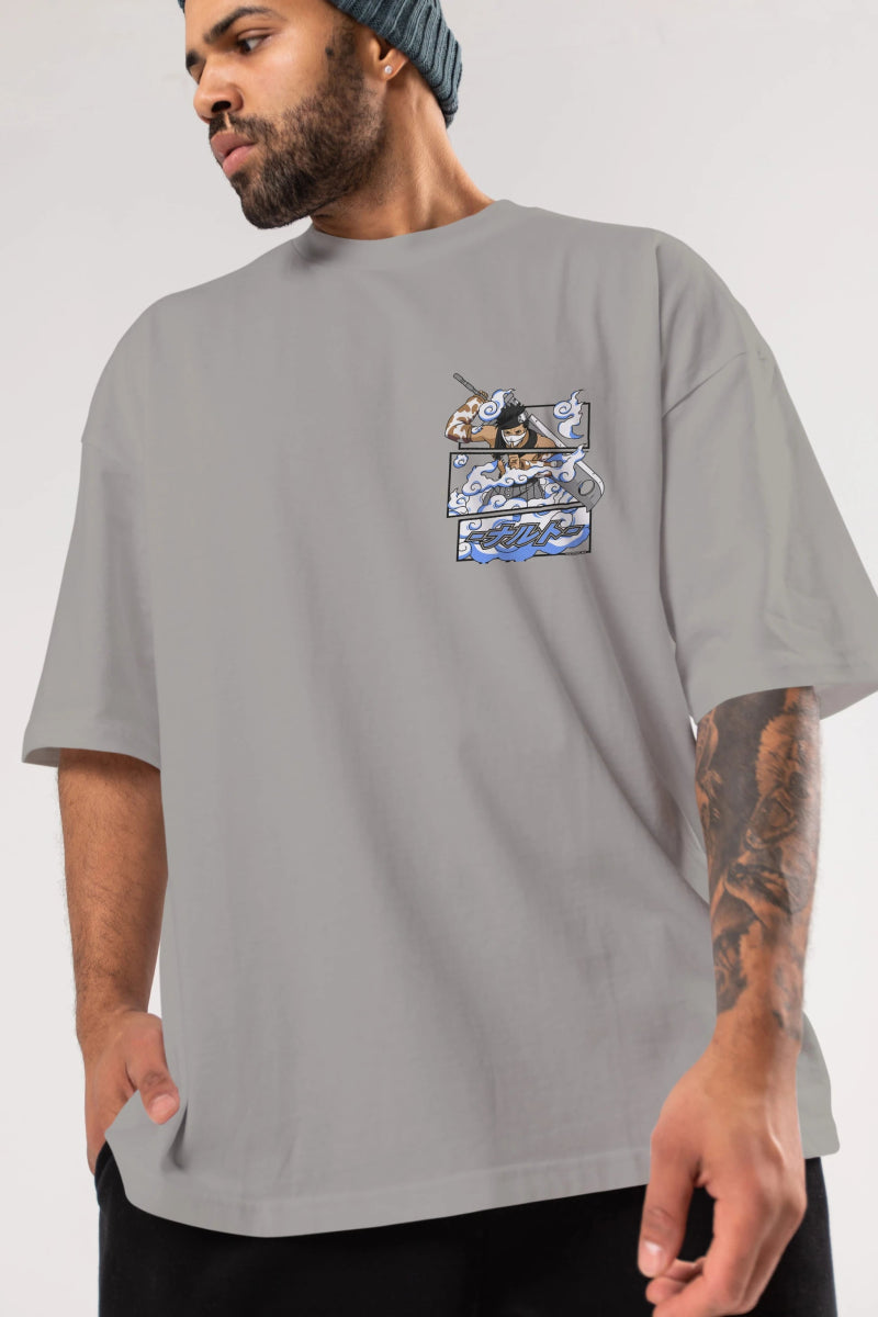 zabuza momochi Ön Sol Baskılı Oversize t-shirt Erkek Kadın Unisex %100 Pamuk Bisiklet Yaka tişort - Cilexi