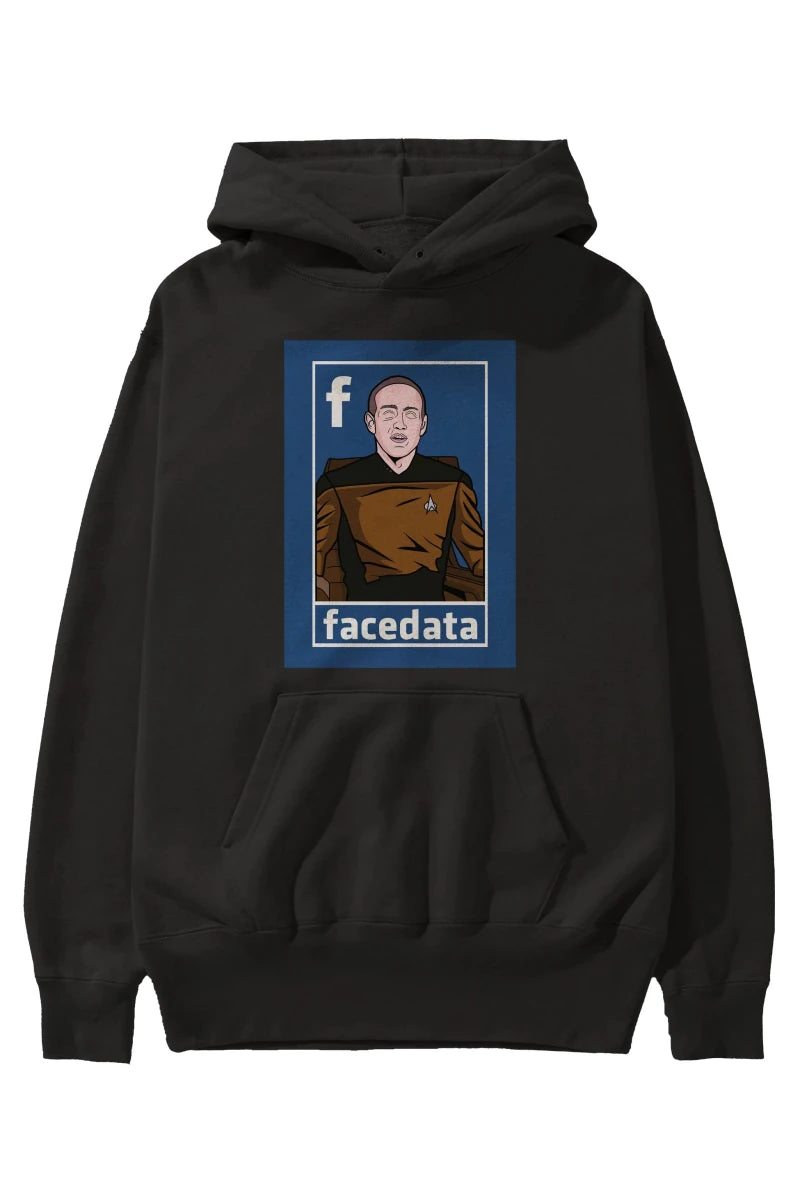 Zukerberg Data Ön Baskılı Hoodie Oversize Kapüşonlu Sweatshirt Erkek Kadın Unisex - Cilexi