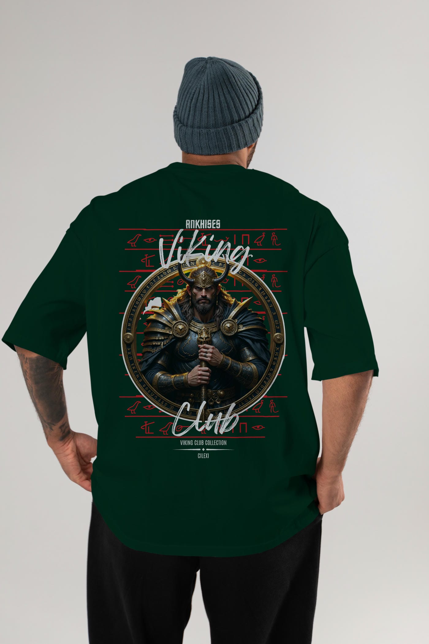 Viking Mitolojisi Serisi 8 Arka Baskılı Oversize t-shirt Erkek Kadın %100 Pamuk Bisiklet Yaka tişort