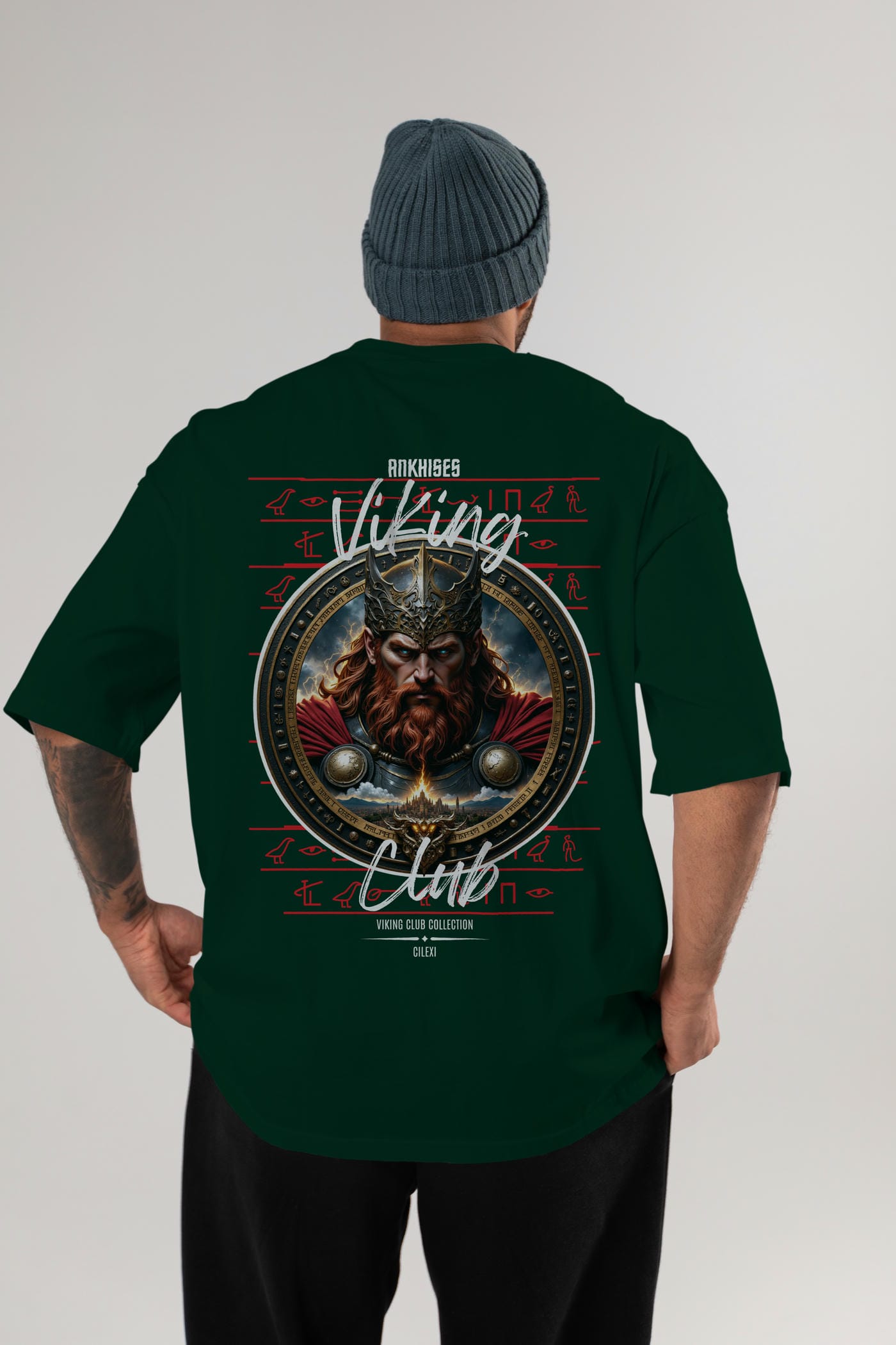 Thor 2 Arka Baskılı Oversize t-shirt Erkek Kadın %100 Pamuk Bisiklet Yaka tişort