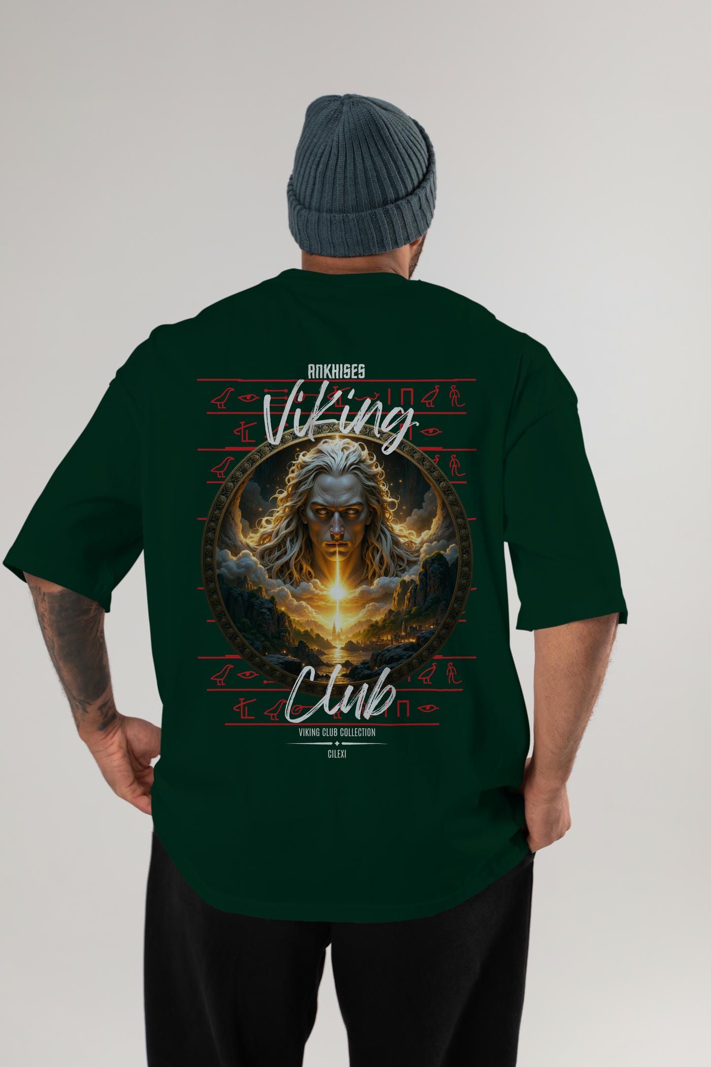Viking Mitolojisi Serisi 15 Arka Baskılı Oversize t-shirt Erkek Kadın %100 Pamuk Bisiklet Yaka tişort
