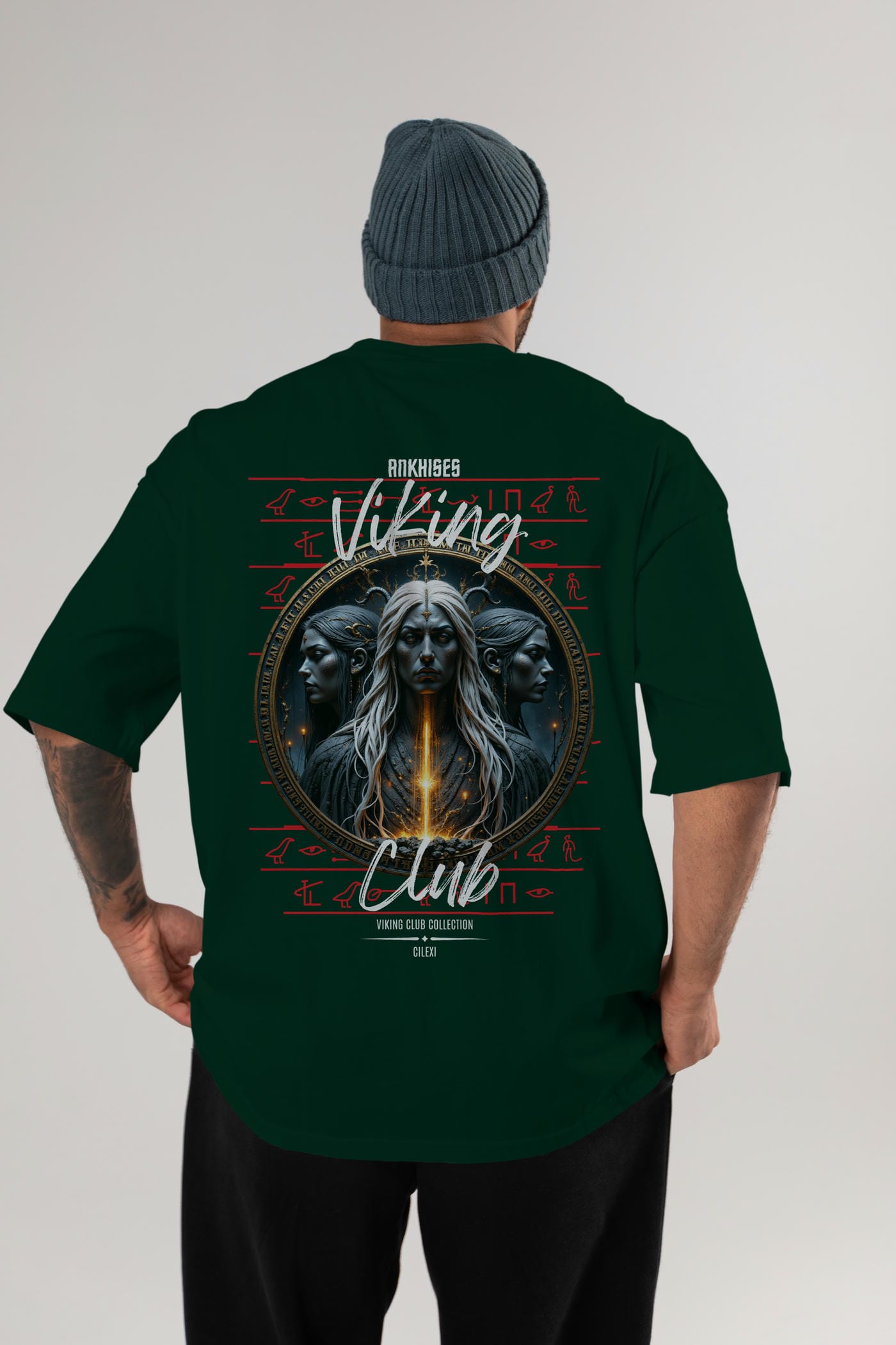Viking Mitolojisi Serisi 24 Arka Baskılı Oversize t-shirt Erkek Kadın %100 Pamuk Bisiklet Yaka tişort