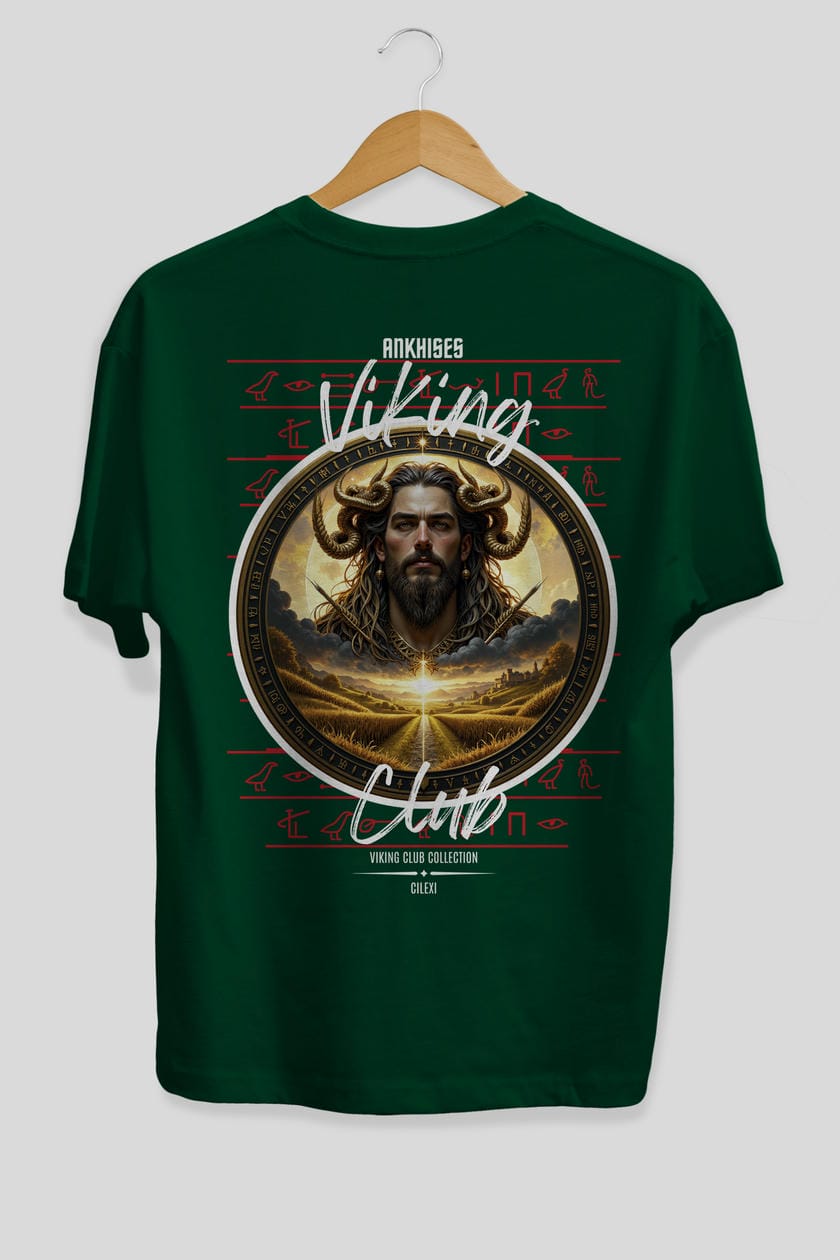 Viking Mitolojisi Serisi 3 Arka Baskılı Oversize t-shirt Erkek Kadın %100 Pamuk Bisiklet Yaka tişort