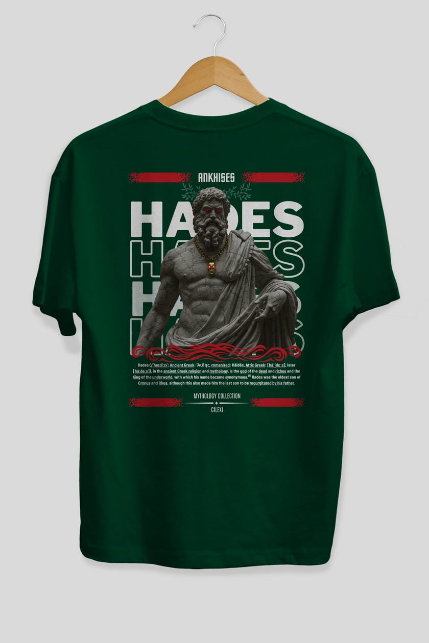 Hades 3 Arka Baskılı Oversize t-shirt Erkek Kadın %100 Pamuk Bisiklet Yaka tişort