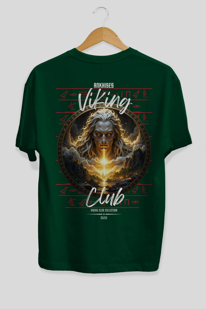 Viking Mitolojisi Serisi 15 Arka Baskılı Oversize t-shirt Erkek Kadın %100 Pamuk Bisiklet Yaka tişort