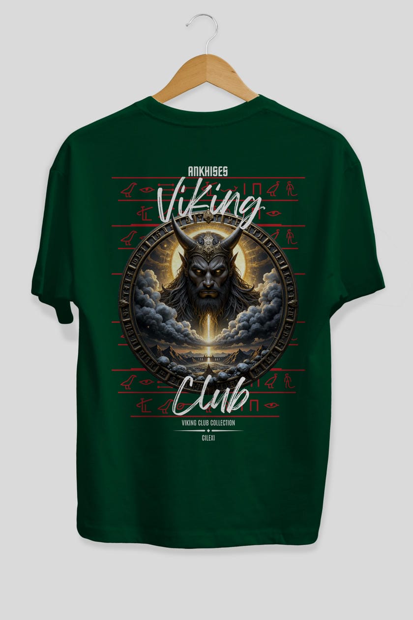 Viking Mitolojisi Serisi 9 Arka Baskılı Oversize t-shirt Erkek Kadın %100 Pamuk Bisiklet Yaka tişort