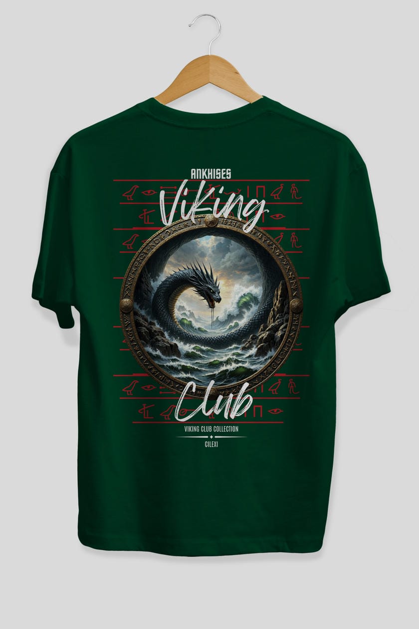 Viking Mitolojisi Serisi 26 Arka Baskılı Oversize t-shirt Erkek Kadın %100 Pamuk Bisiklet Yaka tişort