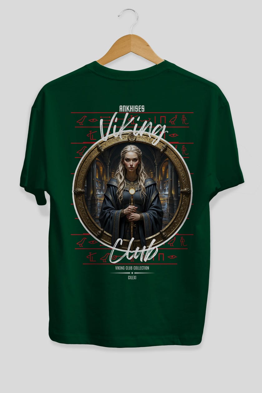 Viking Mitolojisi Serisi 5 Arka Baskılı Oversize t-shirt Erkek Kadın %100 Pamuk Bisiklet Yaka tişort