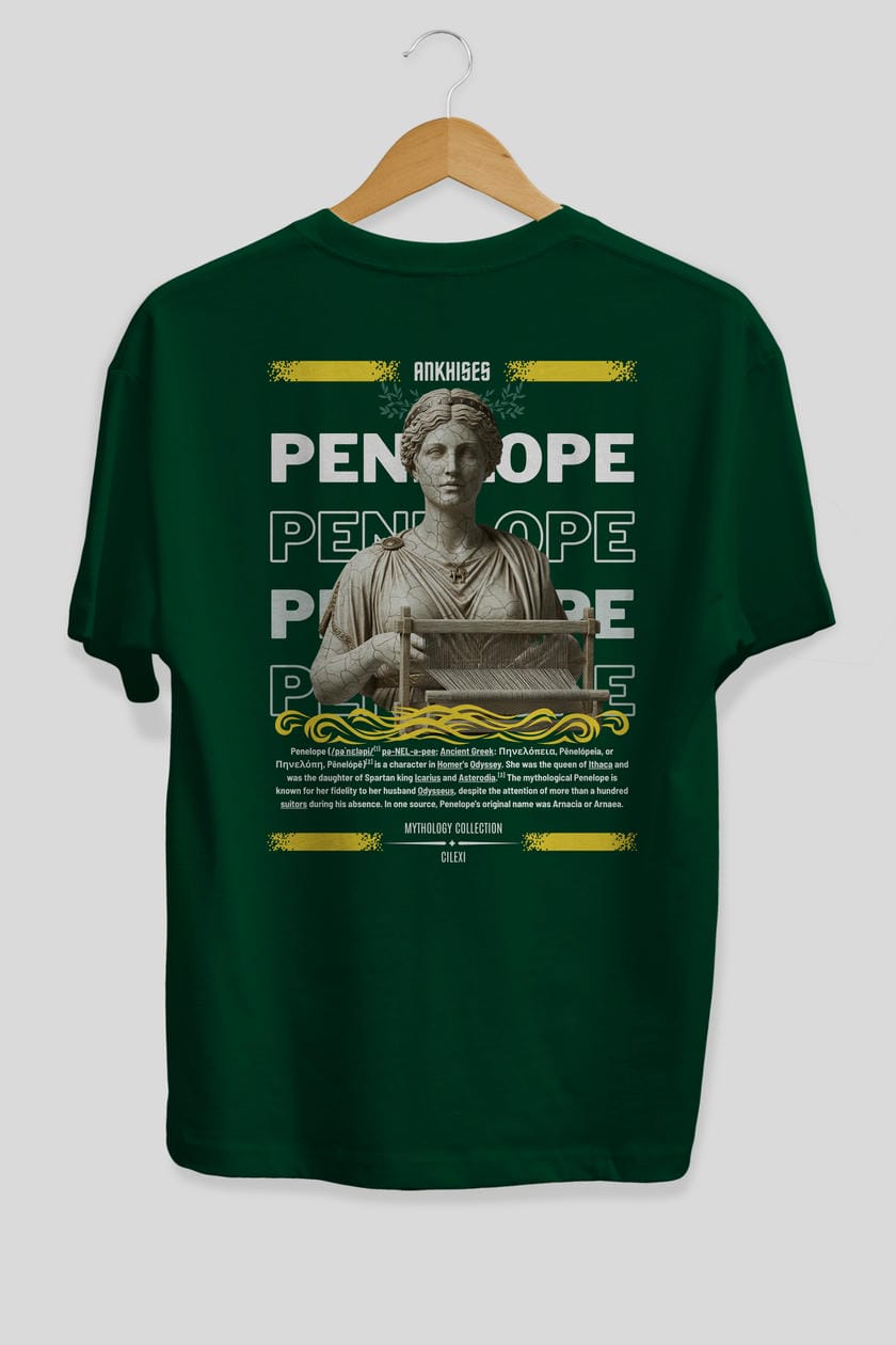 Penelope 2 Arka Baskılı Oversize t-shirt Erkek Kadın %100 Pamuk Bisiklet Yaka tişort