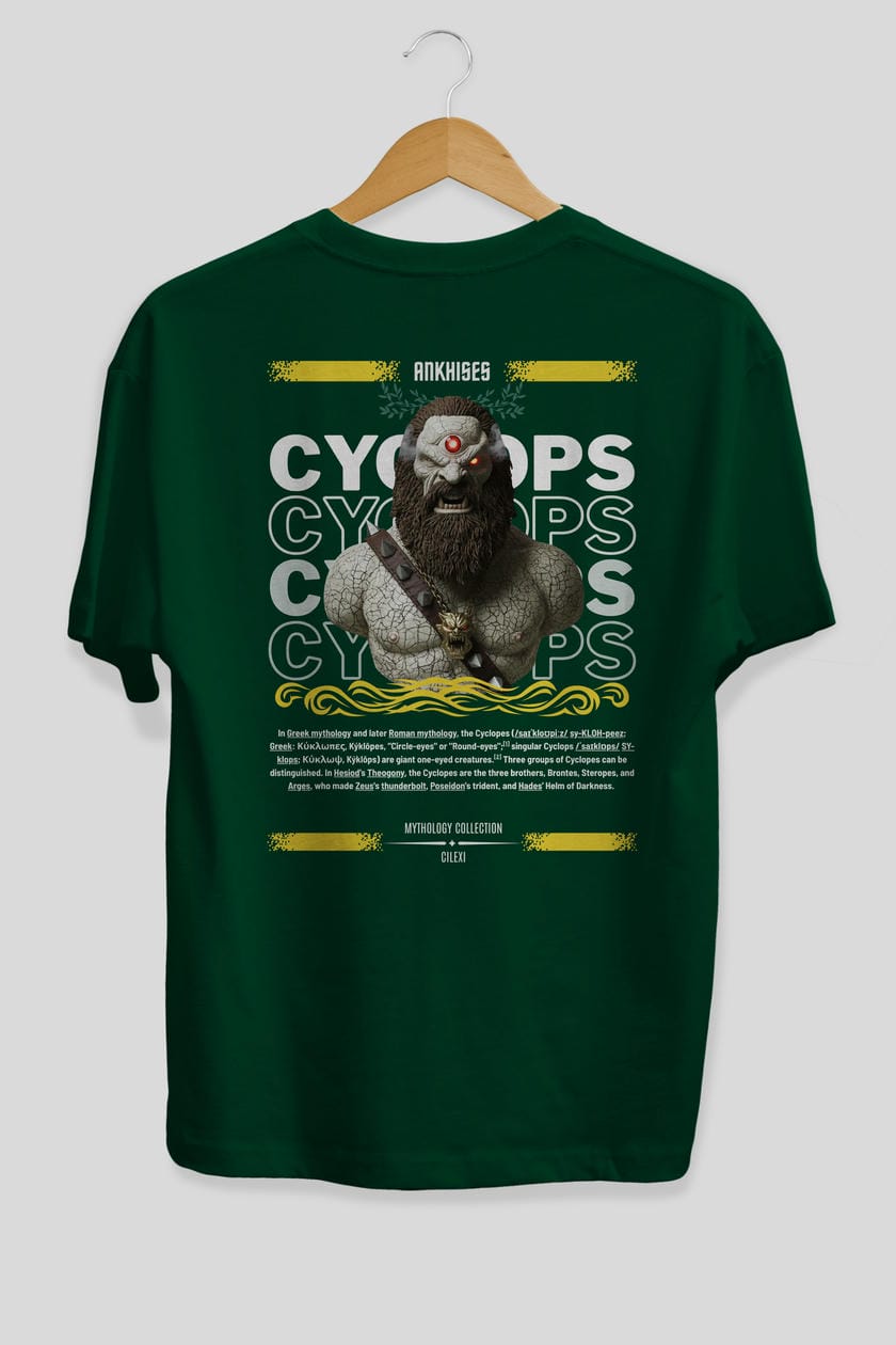 Cyclopes 1 Arka Baskılı Oversize t-shirt Erkek Kadın %100 Pamuk Bisiklet Yaka tişort