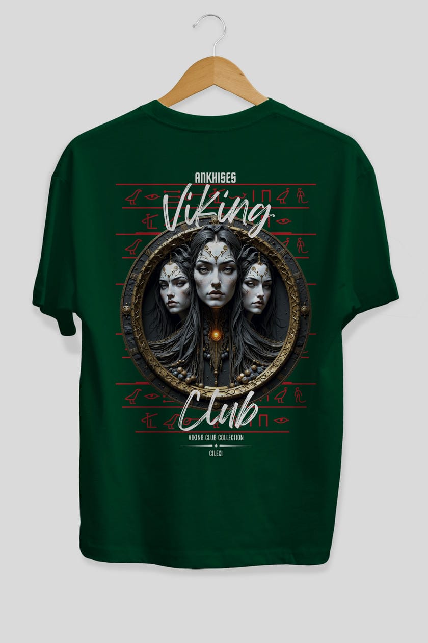 Viking Mitolojisi Serisi 23 Arka Baskılı Oversize t-shirt Erkek Kadın %100 Pamuk Bisiklet Yaka tişort