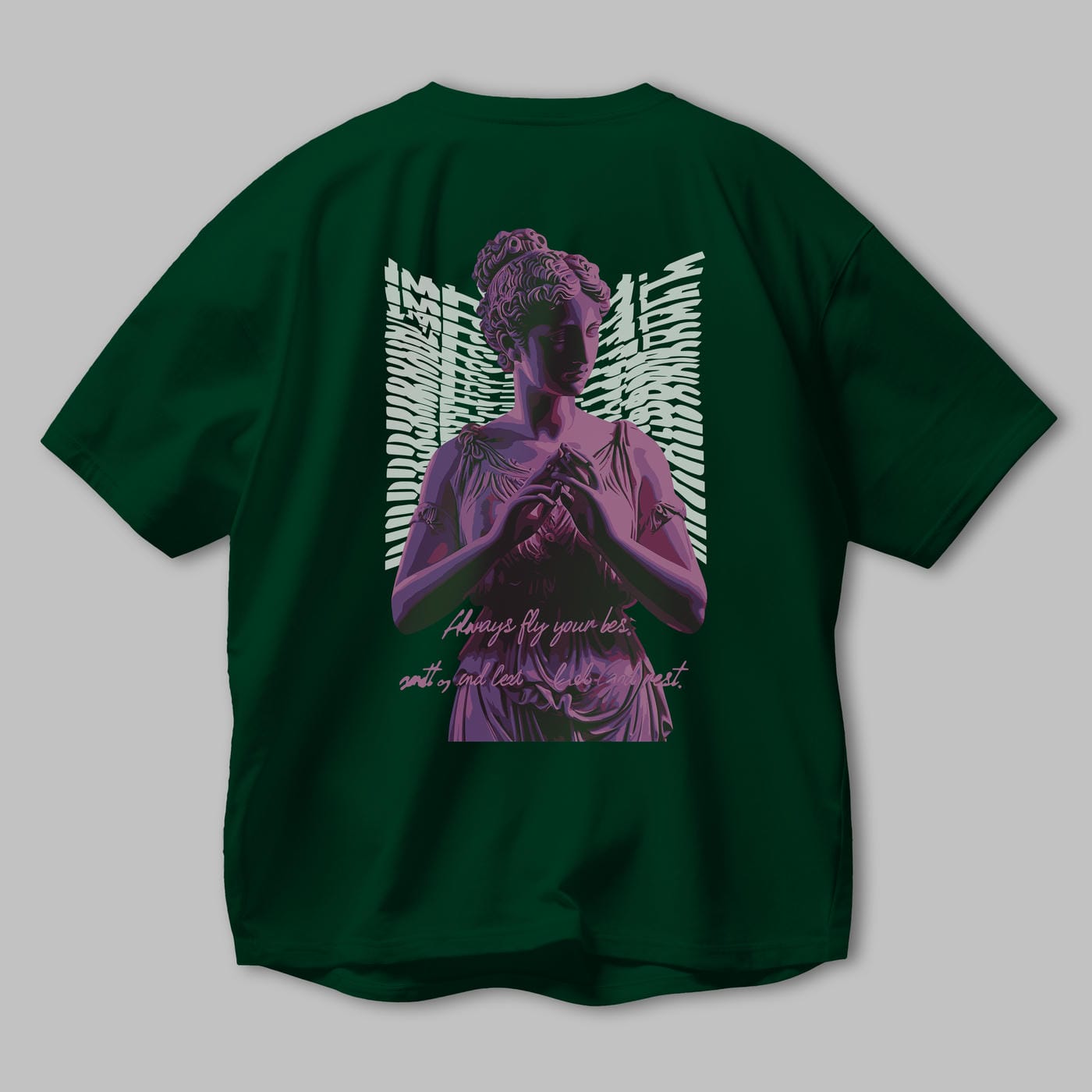 Always Fly Arka Baskılı Oversize t-shirt Erkek Kadın %100 Pamuk Bisiklet Yaka tişort