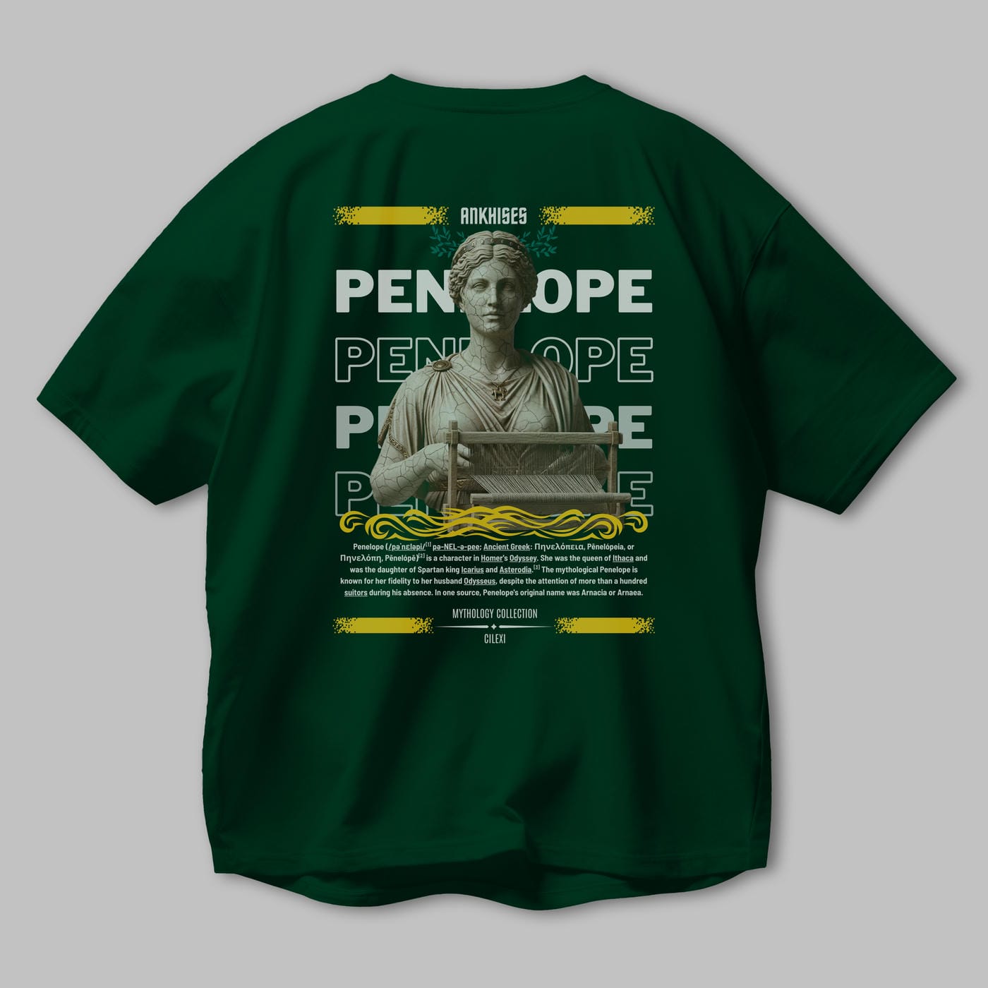 Penelope 2 Arka Baskılı Oversize t-shirt Erkek Kadın %100 Pamuk Bisiklet Yaka tişort