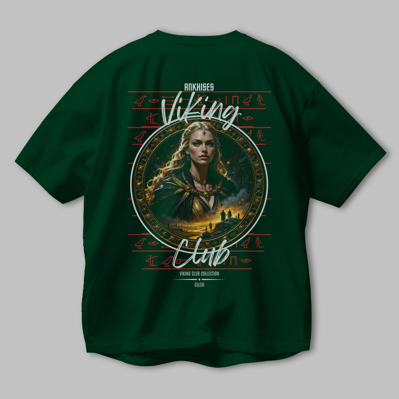 Viking Mitolojisi Serisi 1 Arka Baskılı Oversize t-shirt Erkek Kadın %100 Pamuk Bisiklet Yaka tişort