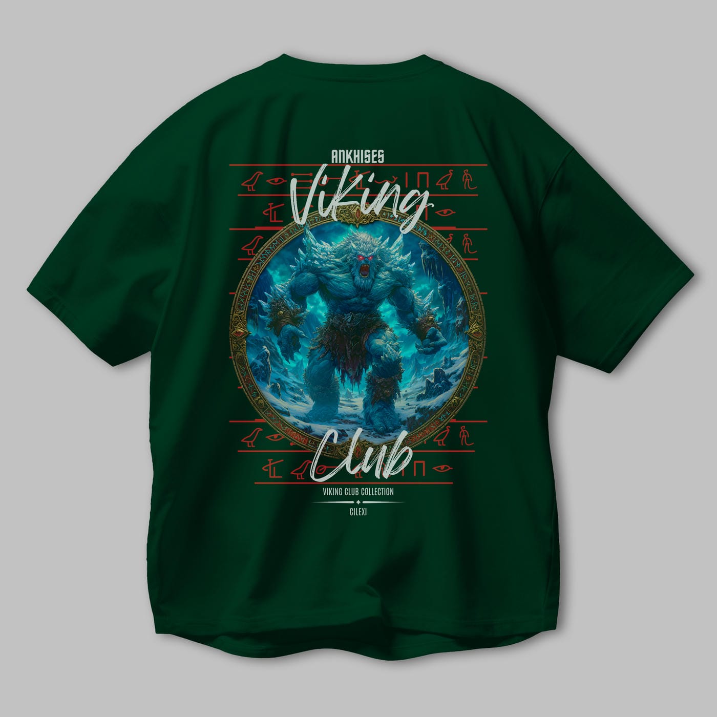 Ymir Arka Baskılı Oversize t-shirt Erkek Kadın %100 Pamuk Bisiklet Yaka tişort