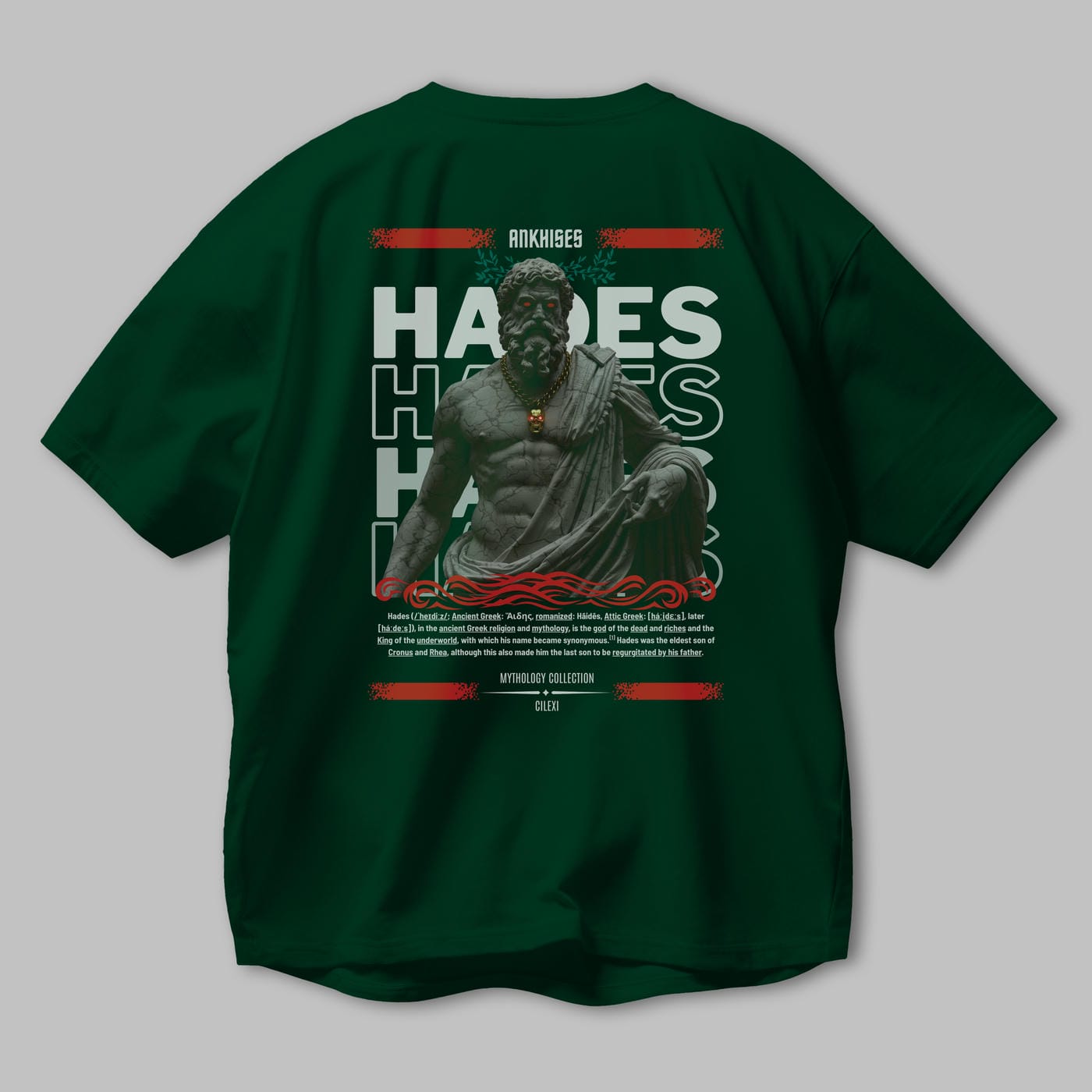 Hades 3 Arka Baskılı Oversize t-shirt Erkek Kadın %100 Pamuk Bisiklet Yaka tişort