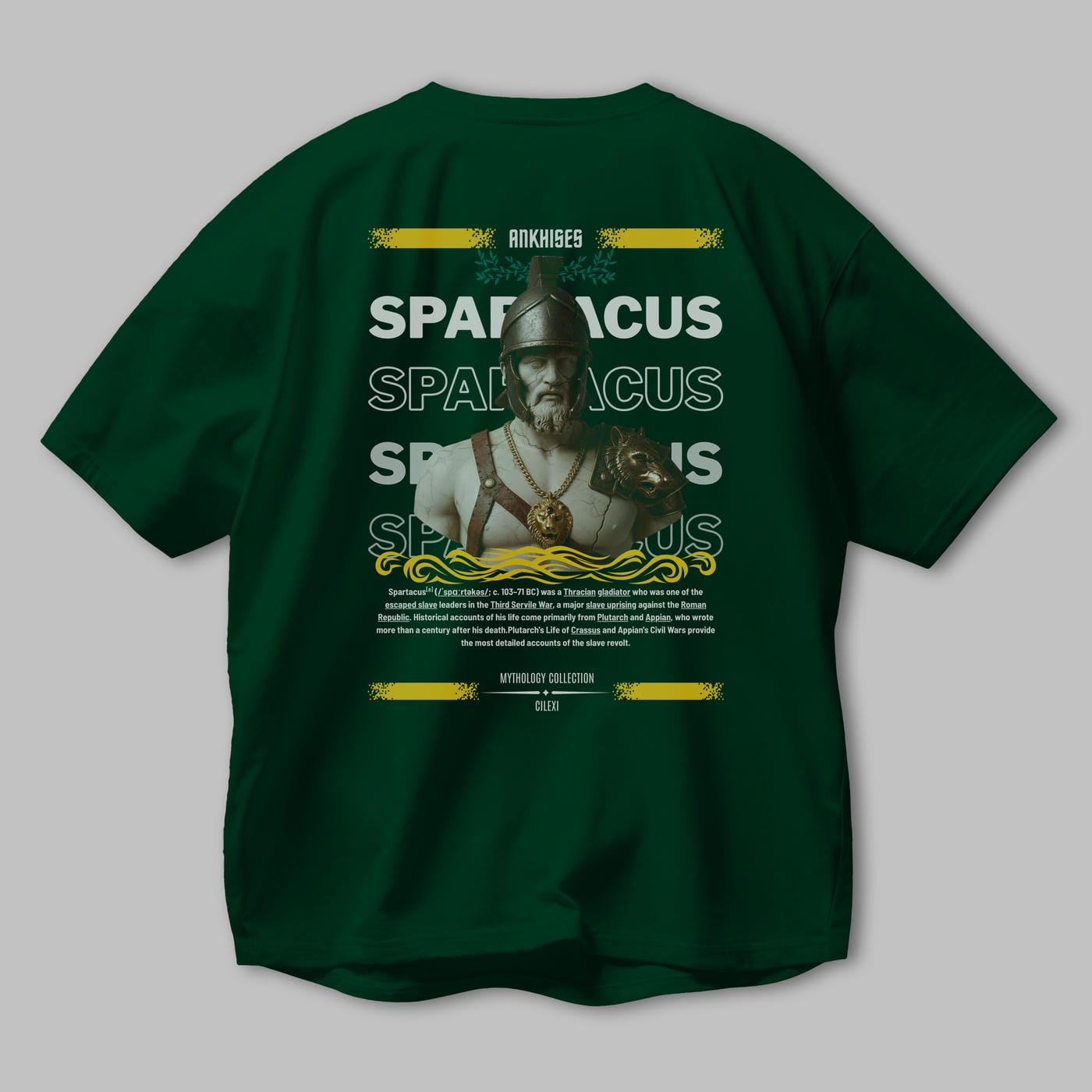 Spartacus 2 Arka Baskılı Oversize t-shirt Erkek Kadın %100 Pamuk Bisiklet Yaka tişort