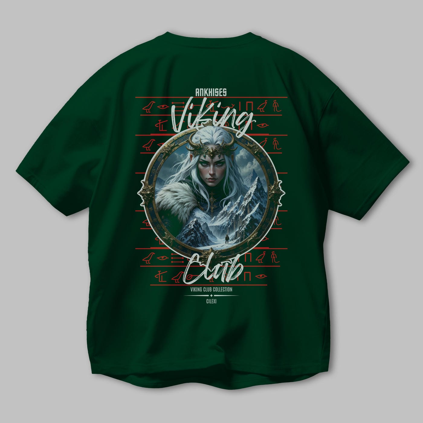 Viking Mitolojisi Serisi 19 Arka Baskılı Oversize t-shirt Erkek Kadın %100 Pamuk Bisiklet Yaka tişort