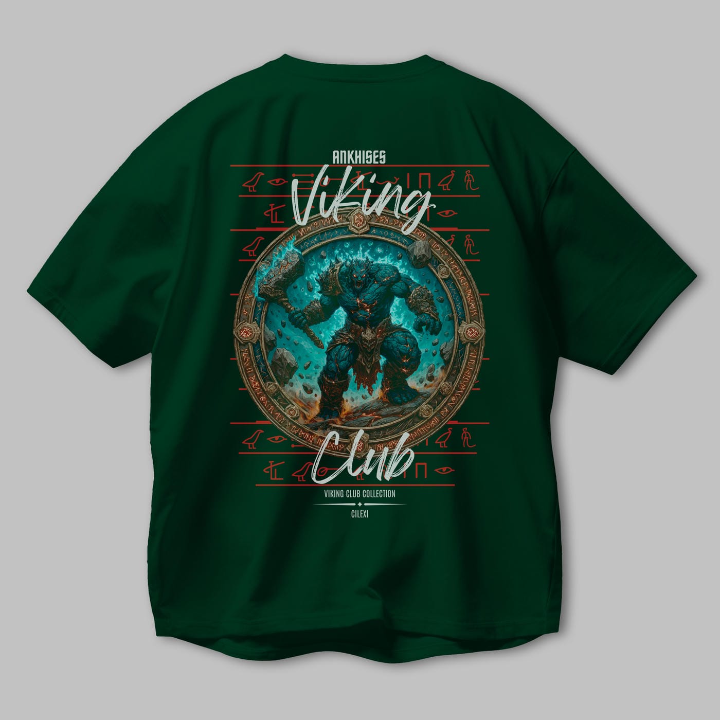 Hrungnir Baskılı Oversize t-shirt Erkek Kadın %100 Pamuk Bisiklet Yaka tişort