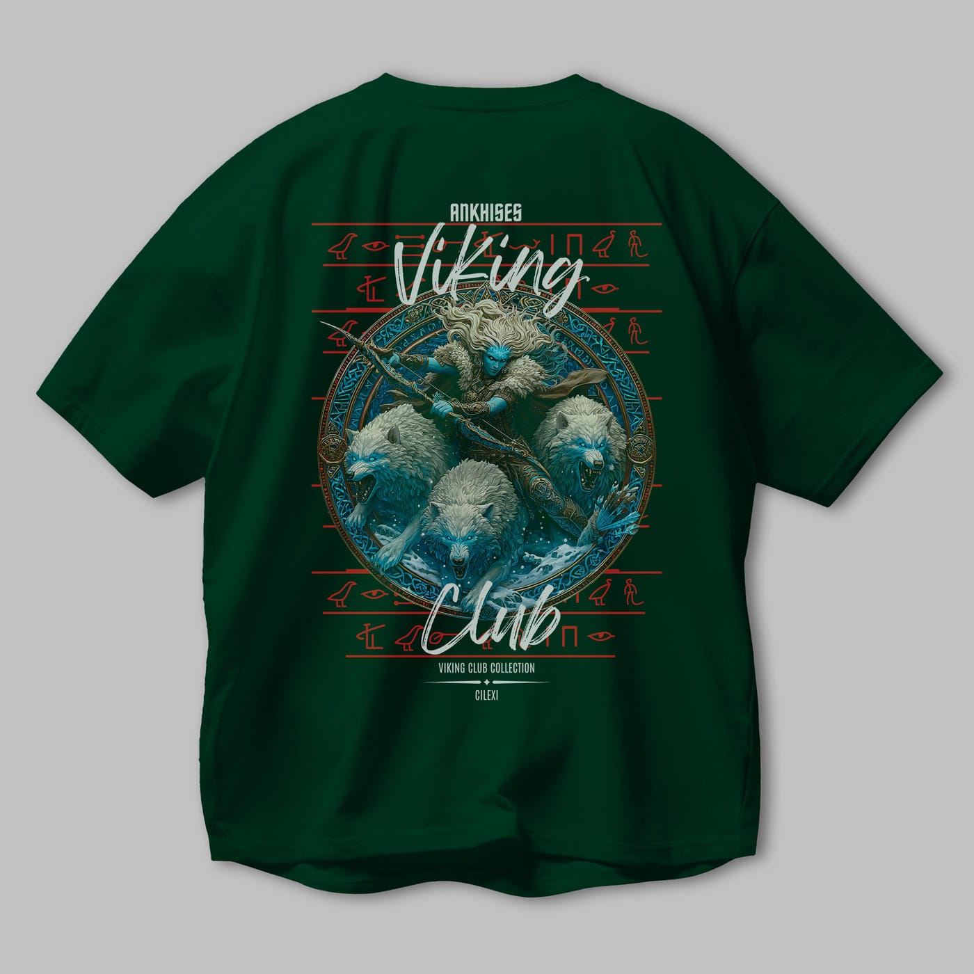 Skadi Arka Baskılı Oversize t-shirt Erkek Kadın %100 Pamuk Bisiklet Yaka tişort