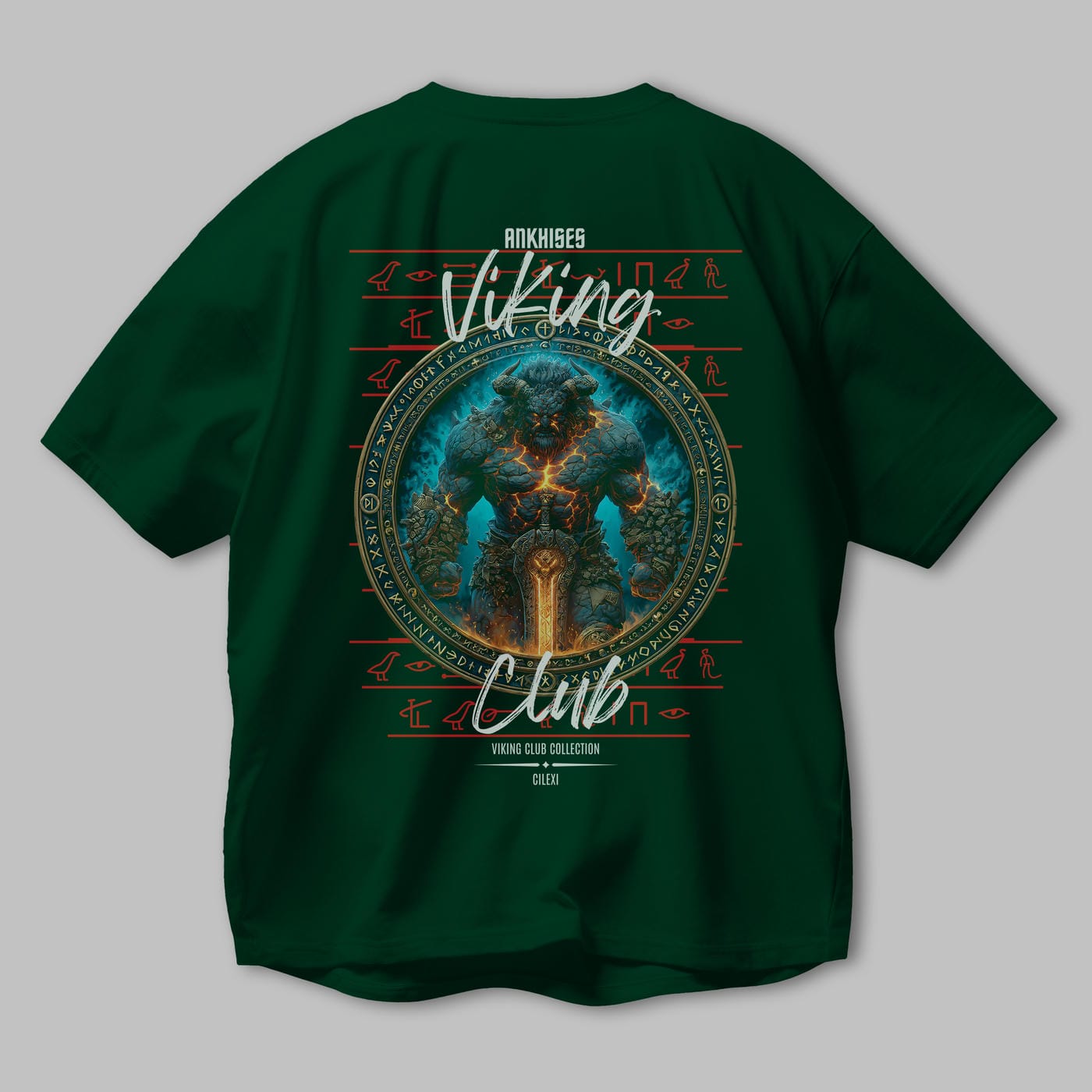 Surtr Arka Baskılı Oversize t-shirt Erkek Kadın %100 Pamuk Bisiklet Yaka tişort