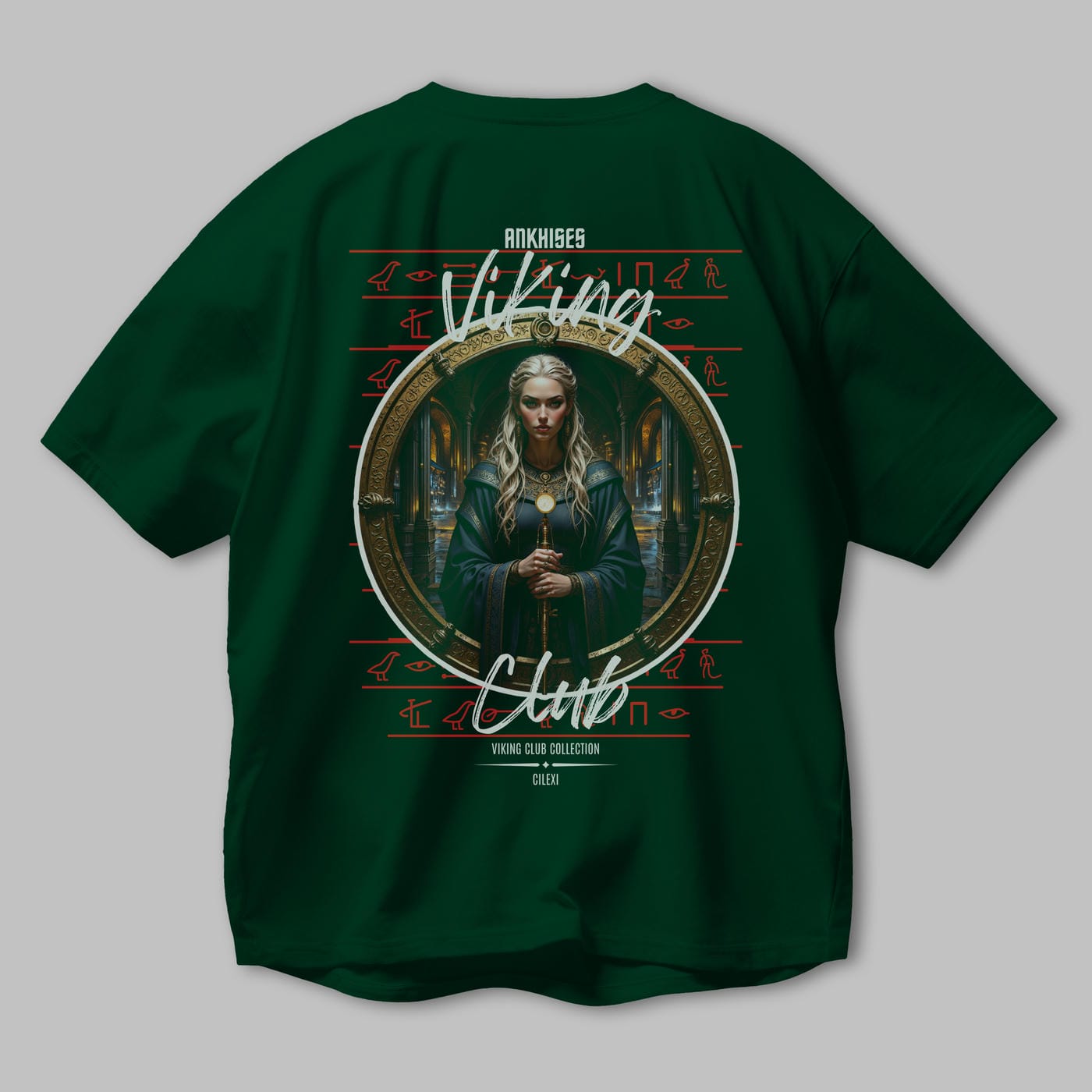 Viking Mitolojisi Serisi 5 Arka Baskılı Oversize t-shirt Erkek Kadın %100 Pamuk Bisiklet Yaka tişort