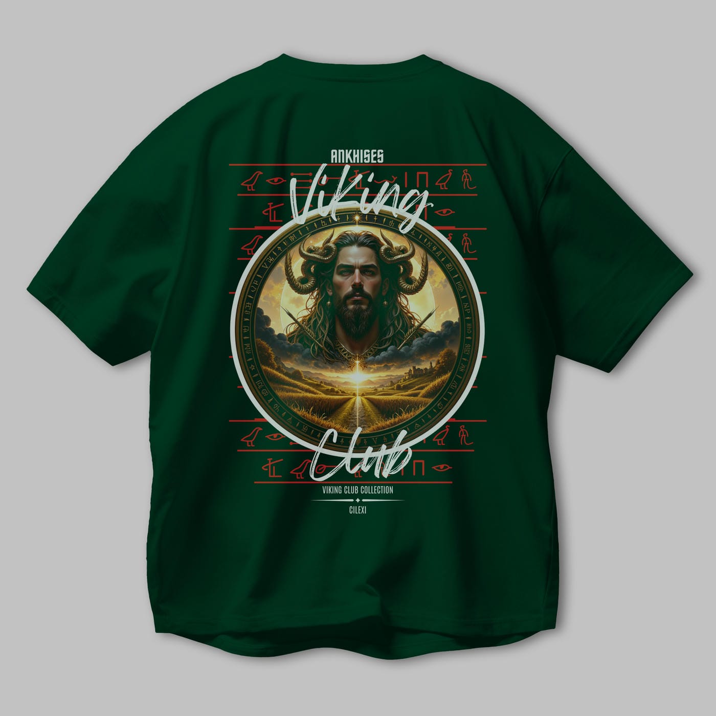 Viking Mitolojisi Serisi 3 Arka Baskılı Oversize t-shirt Erkek Kadın %100 Pamuk Bisiklet Yaka tişort